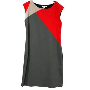 Colorblock Sheath Dress Geometric Cutout Knit Cocktail Size 12 Max & Cleo